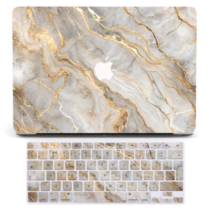 Gold Rock Marble Case+Keyboard Cover For Macbook M4 Air 13 15 Pro 14 16 11 12 in - Picture 1 of 12