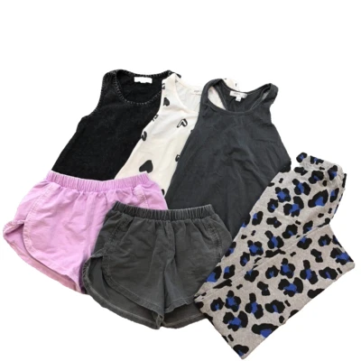Joah Love Activewear Outfit Lot Girls 10 Tank Top Leggings Shorts Play School  - Image 1 of 4