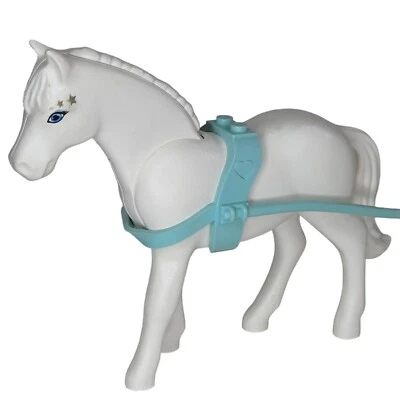 LEGO Belville 5961 White Horse 6171pb01 Animal 2005 Aqua Harness 33210 Lot VTG. - Image 1 of 4