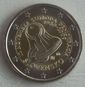 2 Euro Gedenkmünze Slowakei 2009 20 Jahre Demokratie unz. - Picture 1 of 1