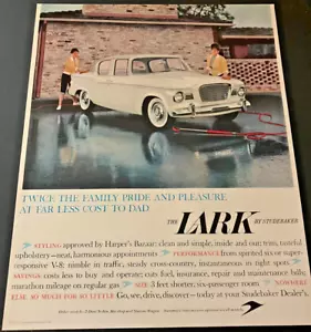 White 1959 Lark Sedan by Studebaker - Vintage Original Color Print Ad / Wall Art - Picture 1 of 5