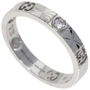 GUCCI Ring Icon 1P Diamond #9 K18 White Gold - Picture 1 of 7