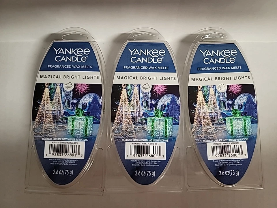 全新洋基蜡烛 神奇明亮灯 蜡熔化 2.6 盎司 -3 件装套装 — 第 1/1 张图片