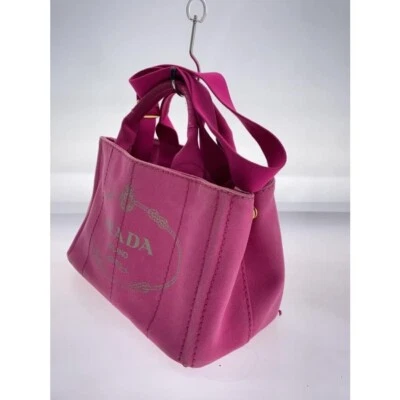 PRADA Canapa Cotton Pink Tote bag Shoulder bag Crossbody Authentic H 7.5 in - Image 1 of 4
