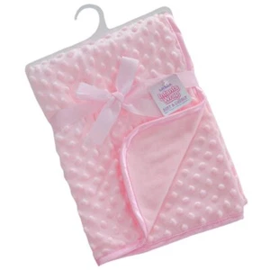 Baby Blanket Soft Bubble Bobble Dimple Popcorn Wrap Pram Cot Pink by soft Touch - Picture 1 of 1