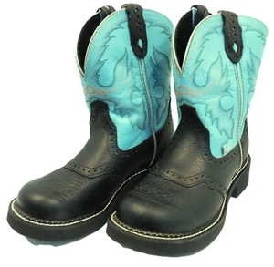 JUSTIN Gypsy Gemma Cowboy Boots Womens 6B  Western Turquoise/Black  L9905 - Picture 1 of 7