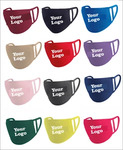 Gesichtsmaske wiederverwendbar waschbar 2-lagig Baumwolle personalisierter Druck individuelles Logo Menge Neu - Bild 1 von 1