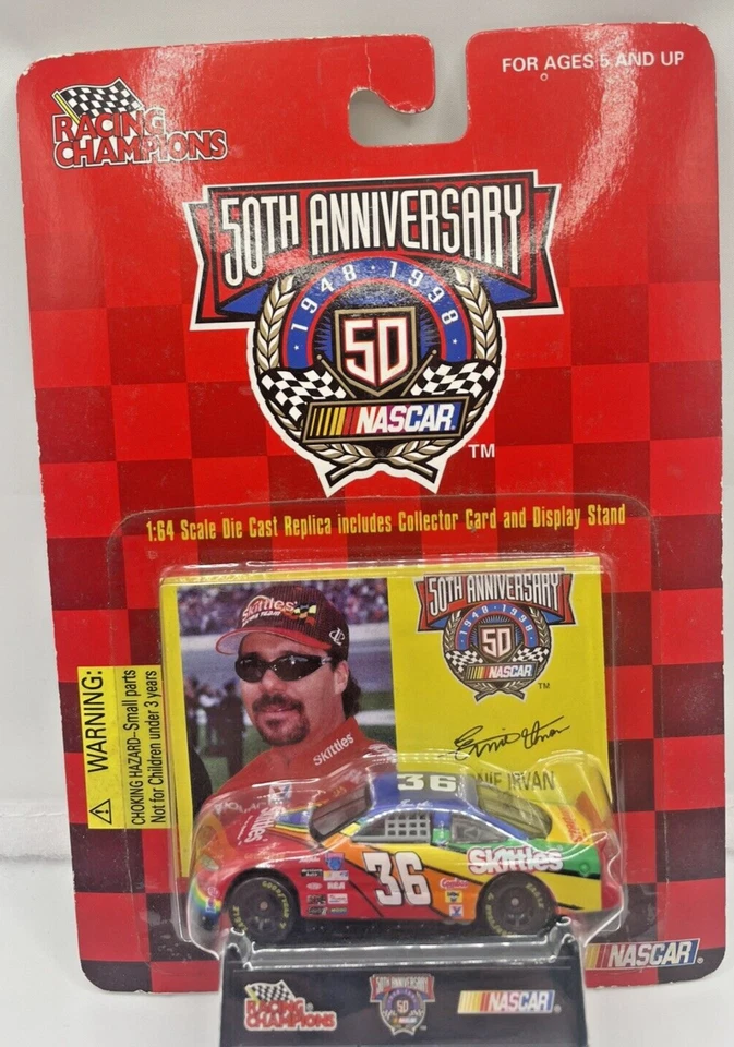 Racing Champions 50th Anniversary Nascar 1:64 Scale Car-Ernie Irvan-SKITTLES - Image 1 of 1