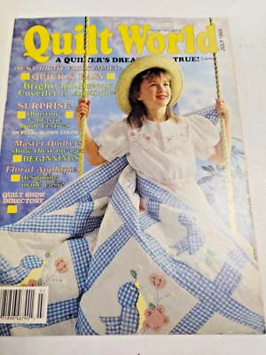 Quilt World Magazine Patterns July 1988 Quilting Bluebird Bird Coverlet Trails - Image 1 of 4