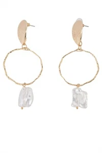 Designer Ohrringe Naturperlmutt weiß gold Valentinstag Muttertag - Bild 1 von 1