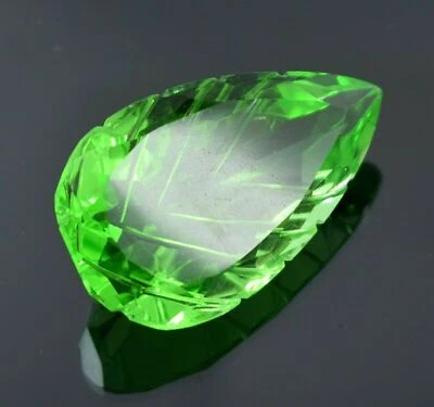 72.35 Ct Pear Shape Green Carving Moldavite Loose Gemstone 41x24x13 mm - Image 1 of 3