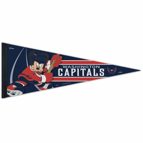 WASHINGTON CAPITALS MICKEY MOUSE DISNEY PREMIUM QUALITY PENNANT 12"X30" BANNER Cover