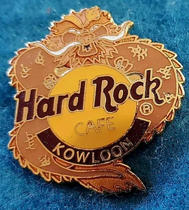 KOWLOON CHINA GOLDEN DRAGON LOGO MUSTACHE TAIL RIGHT FORWARD Hard Rock Cafe PIN - Picture 1 of 1