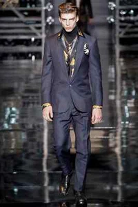 Brand New Versace Grey Wool Tailor Made Suit Fall 2014 Look # 1 Size 48 - 38 - Picture 1 of 14