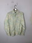 Seaplane Mens Shirt Small Yellow Floral Beachy Resort Button Up Long Sleeve