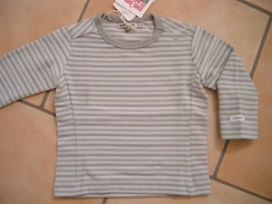 (X234) Gestreiftes Imps & Elfs unisex Baby Langarm Shirt mit Logo Aufnäher gr.74 - Picture 1 of 2