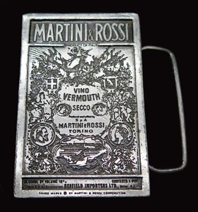 Martini & Rossi Beverage Bergamot Brass Works Vintage Belt Buckle - Picture 1 of 4