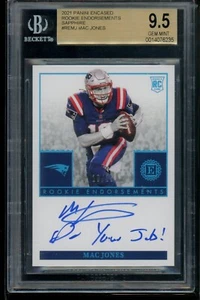 2021 Panini Encased Sapphire "Do your job" Auto Mac Jones Rookie BGS 9.5 Auto 10 - Picture 1 of 2
