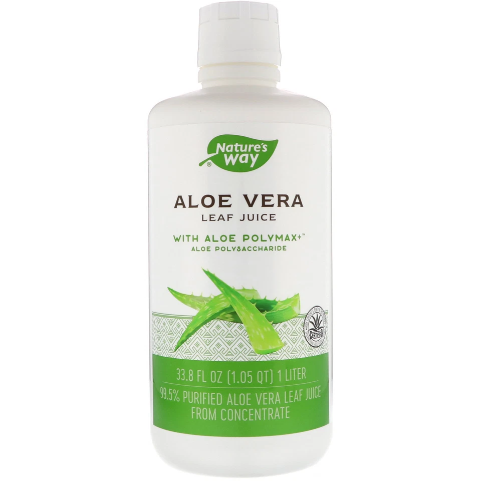 Jugo de hoja de aloe vera -1 litro a la manera de la naturaleza - con extracto de polisacárido de aloe Foto 1 de 2