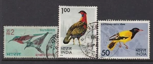 BIRDS on STAMPS.... India x3 different birds from around the 1970s used - Picture 1 of 1
