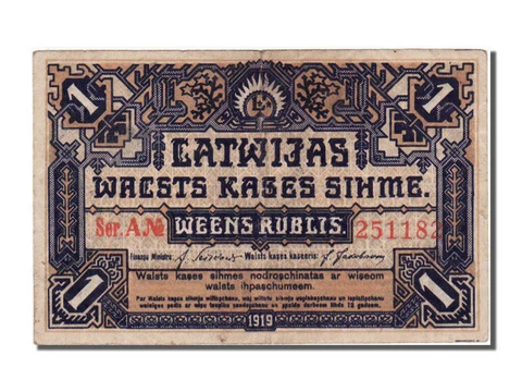 [#56191] Banknote, Latvia, 1 Rublis, 1919, AU Cover