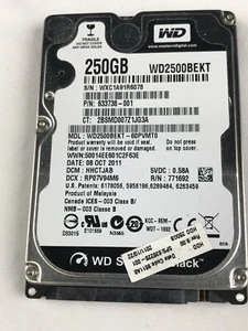 Western Digital WD2500BEKT-60V5T1 250GB Scorpio Black 2.5" SATA 7200 RPM 16 MB - Picture 1 of 7