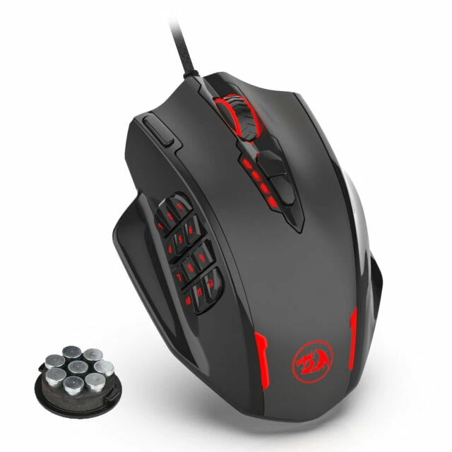 Redragon M908 Wired LED Laser Gaming Mouse with 18 Button for PC MMO