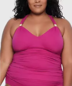 Ralph Lauren womens Halter Plumeria Tankini Swim Top -plus size 18W -retail $110 - Picture 1 of 5