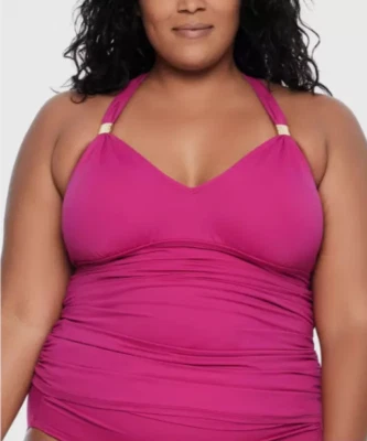 Ralph Lauren Mujer Halter Plumeria Tankini Top - Talla grande 18W - Venta al por menor $110 Foto 1 de 4