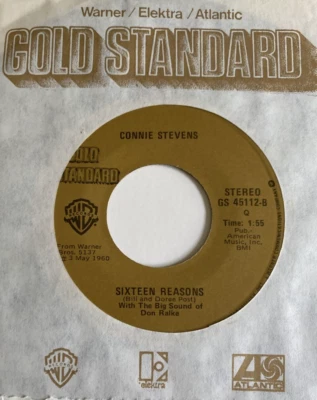 Connie Stevens 45 Sixteen Reasons /Edd Byrnes Kookie Kookie NEW reissue unplayed - Image 1 of 3