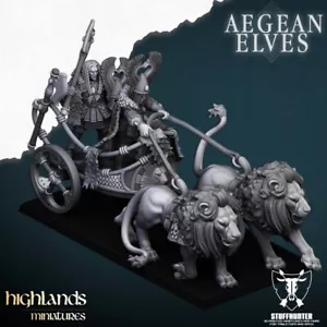 Chariot Des Lions Nemeans - Elfes Aegeens - Fantaisie Héros Hauts Elfes 32mm HQ - Imagen 1 de 6