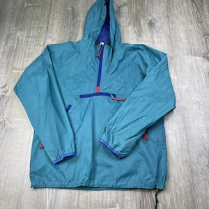 VTG White Sierra Teal Green Nylon Anorak Pullover Jacket Mens Size M Medium - Picture 1 of 22