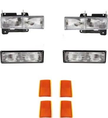Headlights For Chevy Truck 1994-1998 Tahoe Suburban 1994-1999 Signals Reflectors - Image 1 of 4