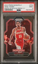 2022 NBA Prizm Monopoly Trae Young Black Prizm 1/1  All-Stars PS4 Rookie PSA 9