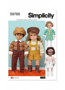 Simplicity SCHNITTMUSTER S9768 Puppenkleidung für 18"/46cm Puppen - Bild 1 von 7