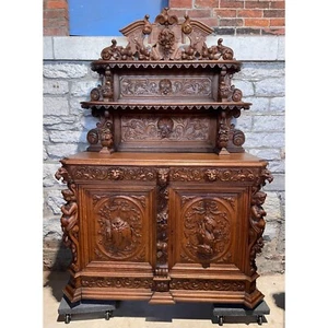 Monumental Antique Victorian Renaissance Revival Sideboard / Buffet - Picture 1 of 14