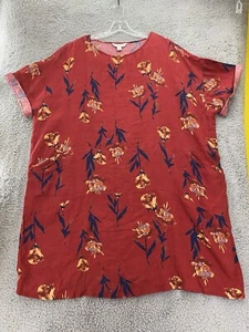 Coldwater Creek Dress Women’s 2XL 100% Linen Red Floral Pockets New - Picture 1 of 8