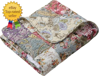 Greenland Home Blooming Prairie Quilted Patchwork Throw