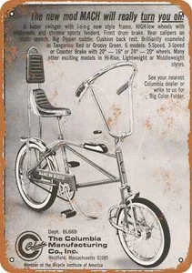 METAL SIGN - 1969 Columbia Mach 3 Muscle Bicycle - Vintage Look Reproduction - Picture 1 of 2