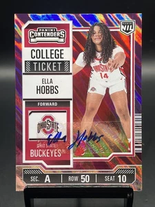 2024-25 Panini Ohio State Ella Hobbs Contenders College Ticket Auto Purple /50 - Picture 1 of 2