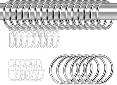 22 Stück Metall Vorhangringe Vorhang Hängend Ringe Und 22 Stück Kunststoff Gardi - Bild 1 von 4