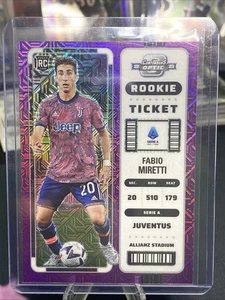 Fabio Miretti Juventus PURPLE MOJO OPTIC ROOKIE TICKET 22-23 Panini Chronicles - Picture 1 of 2