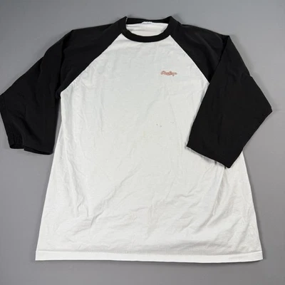 Camiseta de béisbol vintage Rawlings para hombre XL negra blanca hecha en EE. UU. manga 3/4 años 90 Foto 1 de 4