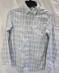 CALVIN KLEIN SLIM+STRETCH REGULAR LONG SLEEVES BOYS,COLOR 332AQUA.SIZE 16 - Picture 1 of 4