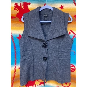 Nomadic Traders Vest Womens 100% Felted Wool GREY Art to Wear Lagenlook LG - Picture 1 of 4