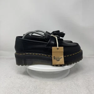 Dr. Martens Adrian Quad Black Platform Shoes Yellow Stitch Men’s Size 10 NEW - Picture 1 of 8