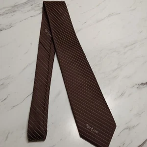 Reed St James Brown Striped Polyester Neck Tie made in USA 57" - Picture 1 of 3
