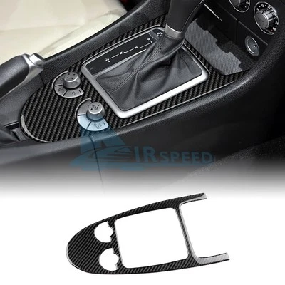 Black Carbon Fiber Car Center Control Shift Trim For Mercedes Benz SLK 2004-2010 - Imagem 1 de 4