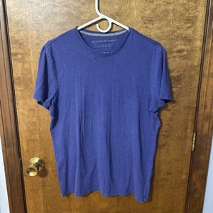 Banana Republic Men's Sz M Soft Wash Short Sleeve T-shirt Blue Cotton - Picture 1 of 8