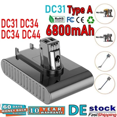 6.8AH Akku Für Dyson DC31 Type A Ersatzakku 17083-04 DC34 DC35 DC44 DC45 animal - Bild 1 von 4
